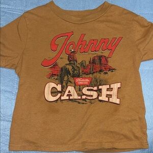 Johnny Cash Kids Brown Graphic T-Shirt